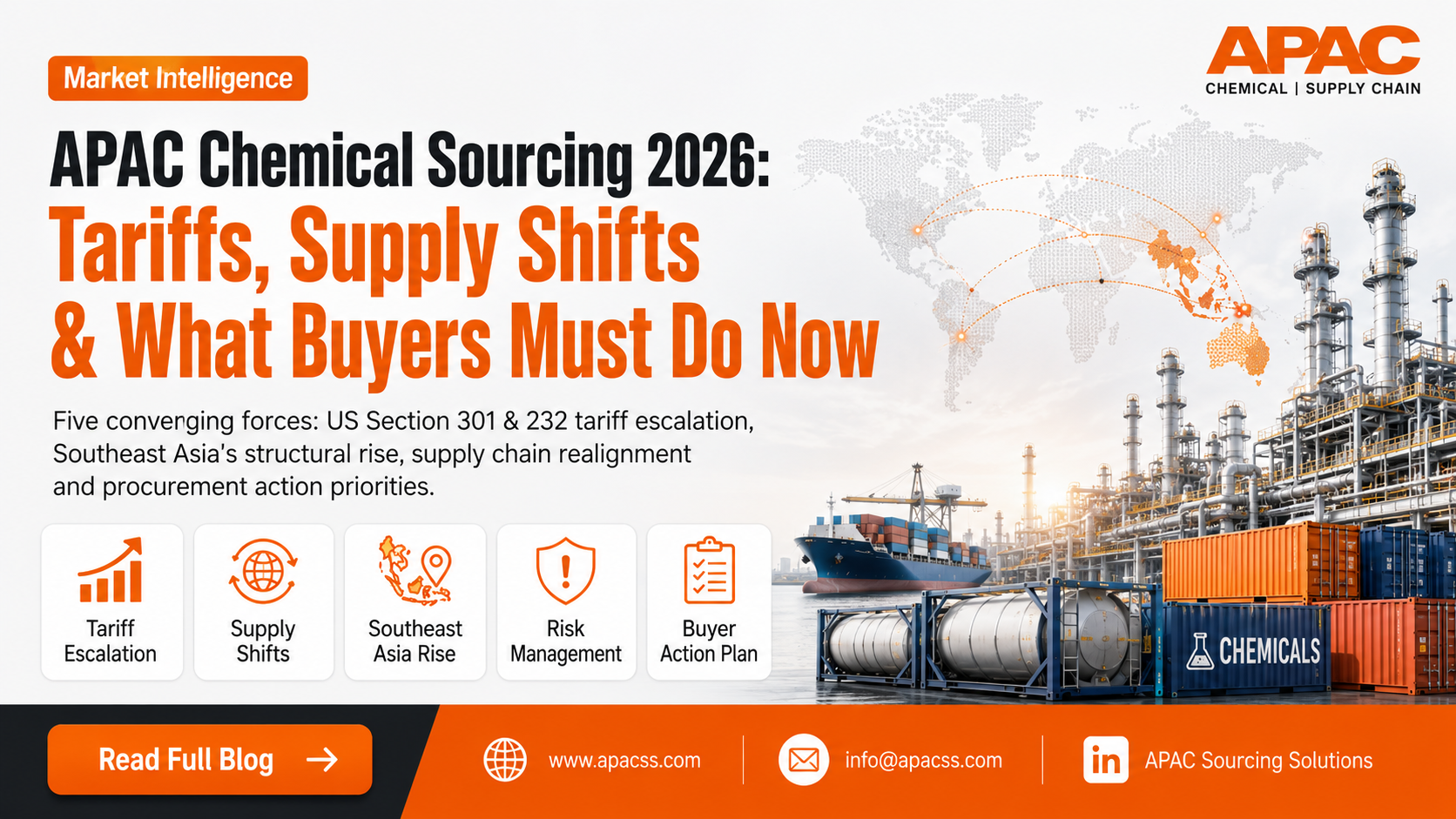 APAC Chemical Sourcing 2026: Tariffs, Supply Shifts & What Buyers Must Do Now | APAC Sourcing Solutions